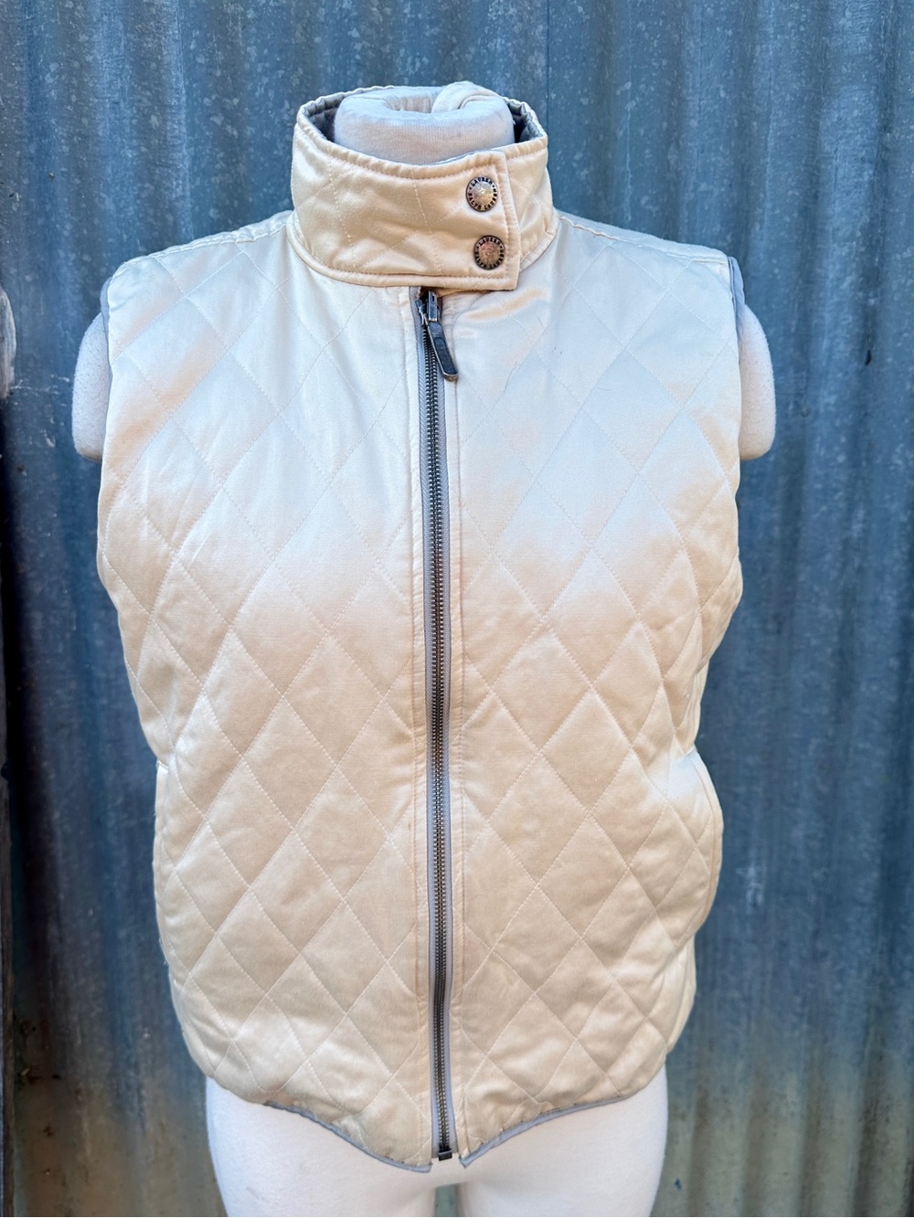 Lauren Ralph Lauren reversible quilted vest champagne khaki size 8